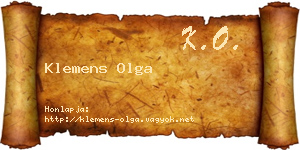 Klemens Olga névjegykártya
